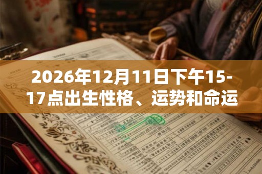 2026年12月11日下午15-17点出生性格、运势和命运