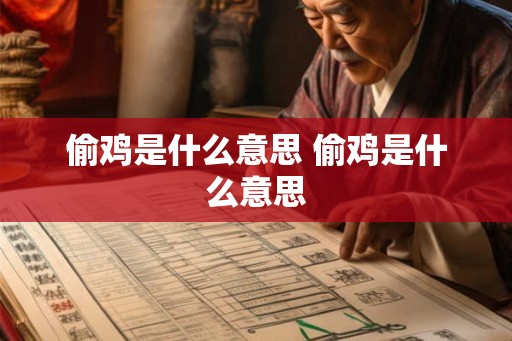 偷鸡是什么意思 偷鸡是什么意思