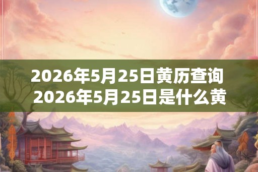2026年5月25日黄历查询 2026年5月25日是什么黄历