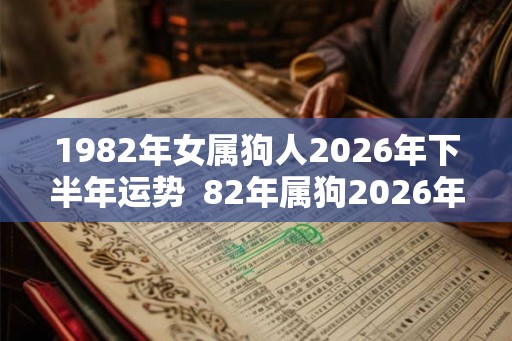 1982年女属狗人2026年下半年运势  82年属狗2026年的运势