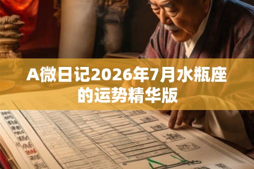 A微日记2026年7月水瓶座的运势精华版 A微日记2026年7月水瓶座的运势精华版