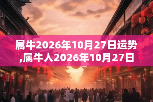 属牛2026年10月27日运势,属牛人2026年10月27日财运,生肖牛2026年10月27日运势