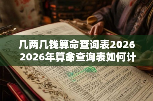 几两几钱算命查询表2026 2026年算命查询表如何计算