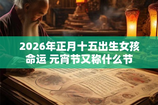 2026年正月十五出生女孩命运 元宵节又称什么节