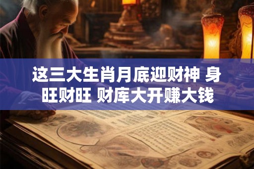 这三大生肖月底迎财神 身旺财旺 财库大开赚大钱