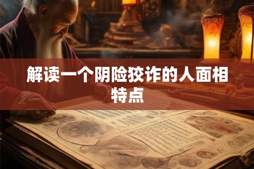 解读一个阴险狡诈的人面相特点