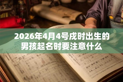 2026年4月4号戌时出生的男孩起名时要注意什么