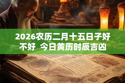 2026农历二月十五日子好不好 今日黄历时辰吉凶 2026农历二月十五日子好不好 今日黄历时辰吉凶