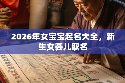2026年女宝宝起名大全，新生女婴儿取名