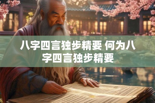 八字四言独步精要 何为八字四言独步精要 八字四言独步精要 何为八字四言独步精要