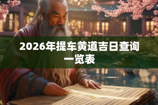 2026年提车黄道吉日查询一览表 2026年提车黄道吉日查询一览表