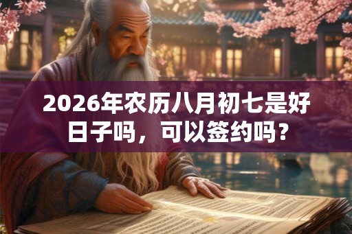 2026年农历八月初七是好日子吗，可以签约吗？