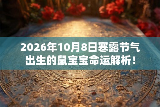 2026年10月8日寒露节气出生的鼠宝宝命运解析！