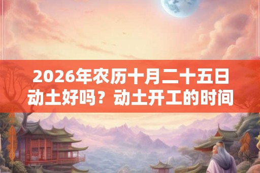 2026年农历十月二十五日动土好吗?动土开工的时间怎么看? 2026年农历十月二十五日动土好吗?动土开工的时间怎么看?