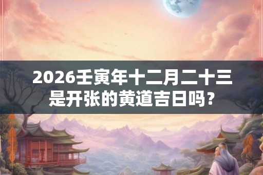 2026壬寅年十二月二十三是开张的黄道吉日吗？