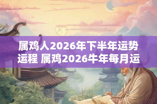 属鸡人2026年下半年运势运程 属鸡2026牛年每月运程详解