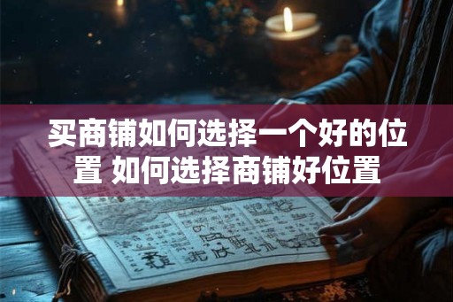 买商铺如何选择一个好的位置 如何选择商铺好位置 买商铺如何选择一个好的位置 如何选择商铺好位置
