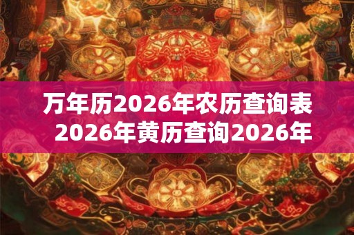 万年历2026年农历查询表  2026年黄历查询2026年日历