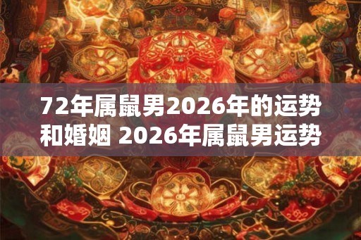 72年属鼠男2026年的运势和婚姻 2026年属鼠男运势及婚姻如何