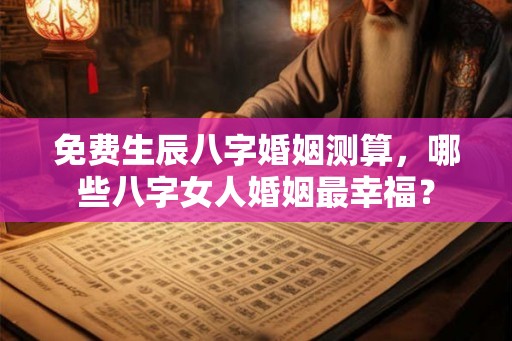 免费生辰八字婚姻测算，哪些八字女人婚姻最幸福？