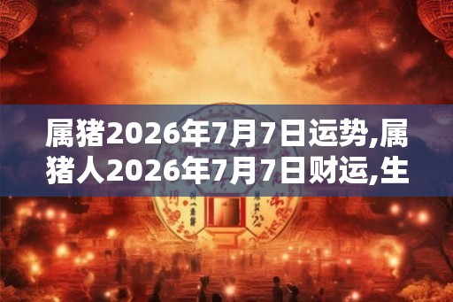 属猪2026年7月7日运势,属猪人2026年7月7日财运,生肖猪2026年7月7日运势