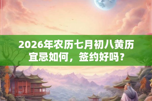 2026年农历七月初八黄历宜忌如何，签约好吗？