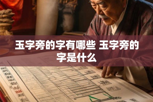 玉字旁的字有哪些 玉字旁的字是什么