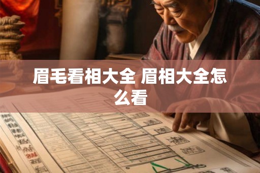 眉毛看相大全 眉相大全怎么看