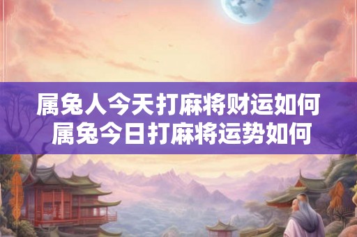 属兔人今天打麻将财运如何 属兔今日打麻将运势如何
