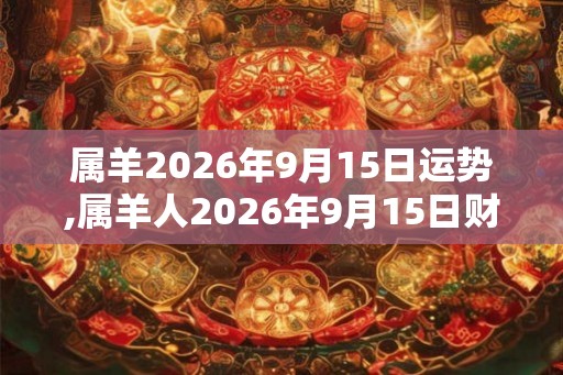 属羊2026年9月15日运势,属羊人2026年9月15日财运,生肖羊2026年9月15日运势
