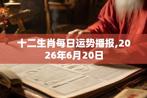 十二生肖每日运势播报,2026年6月20日