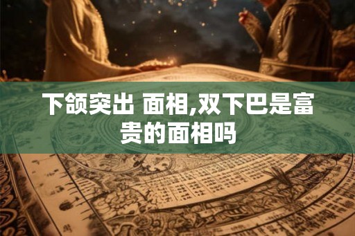 下颌突出 面相,双下巴是富贵的面相吗