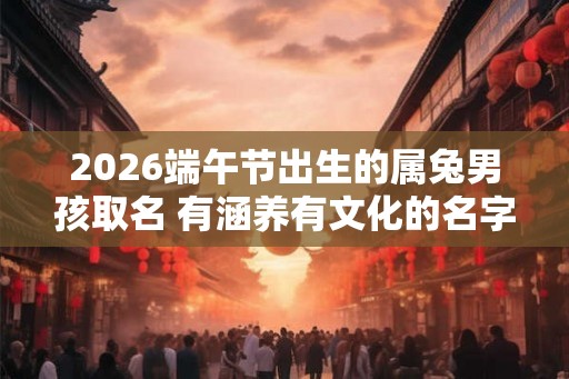 2026端午节出生的属兔男孩取名 有涵养有文化的名字
