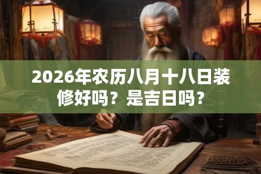 2026年农历八月十八日装修好吗？是吉日吗？