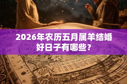 2026年农历五月属羊结婚好日子有哪些？