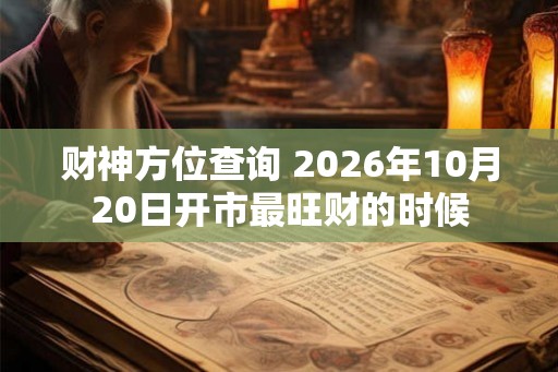 财神方位查询 2026年10月20日开市最旺财的时候