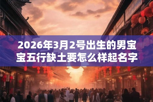 2026年3月2号出生的男宝宝五行缺土要怎么样起名字