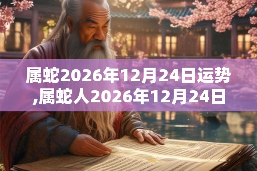 属蛇2026年12月24日运势,属蛇人2026年12月24日财运,生肖蛇2026年12月24日运势