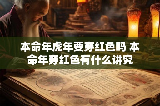 本命年虎年要穿红色吗 本命年穿红色有什么讲究