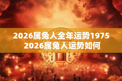 2026属兔人全年运势1975 2026属兔人运势如何
