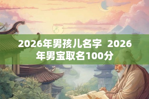 2026年男孩儿名字  2026年男宝取名100分