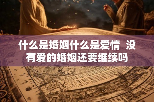 什么是婚姻什么是爱情  没有爱的婚姻还要继续吗