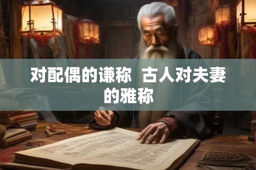对配偶的谦称  古人对夫妻的雅称