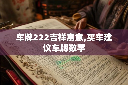 车牌222吉祥寓意,买车建议车牌数字