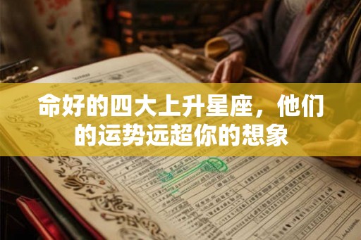 命好的四大上升星座，他们的运势远超你的想象