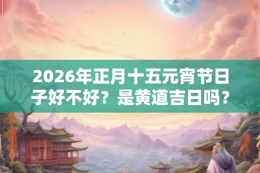 2026年正月十五元宵节日子好不好？是黄道吉日吗？