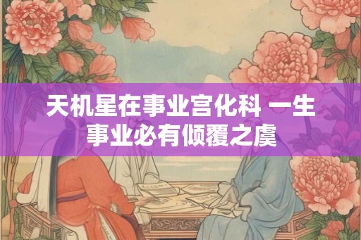 天机星在事业宫化科 一生事业必有倾覆之虞