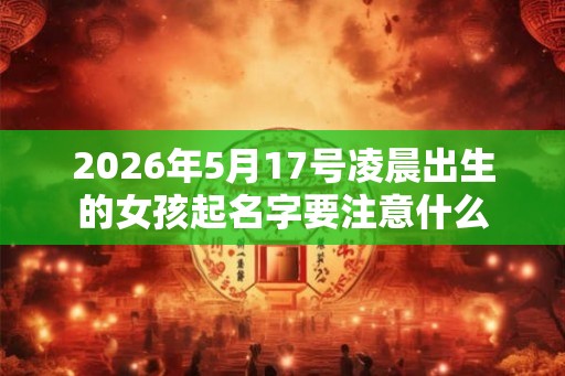 2026年5月17号凌晨出生的女孩起名字要注意什么 2026年5月17号凌晨出生的女孩起名字要注意什么