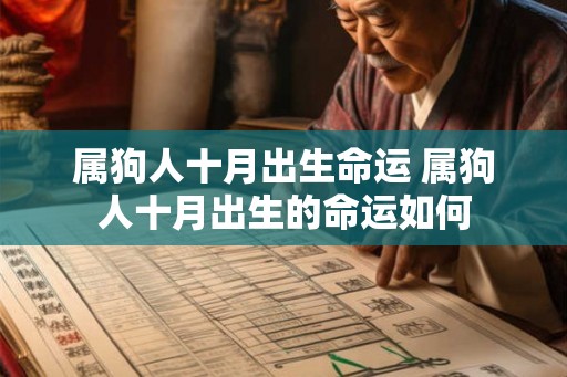 属狗人十月出生命运 属狗人十月出生的命运如何