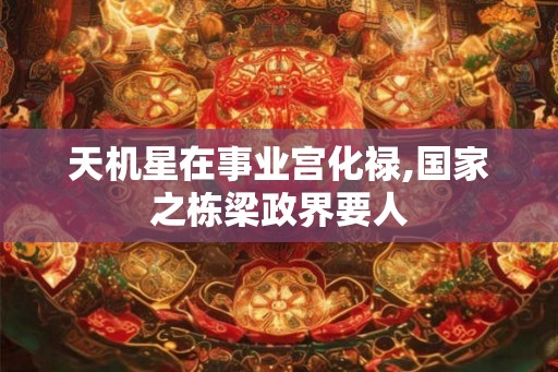 天机星在事业宫化禄,国家之栋梁政界要人